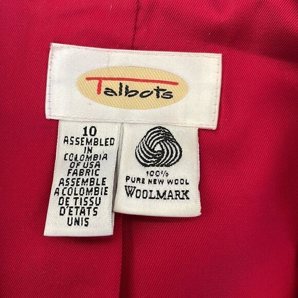 Vintage Talbots Red 100% Wool Blazer Single Breasted Size 10 - Picture 3 of 9